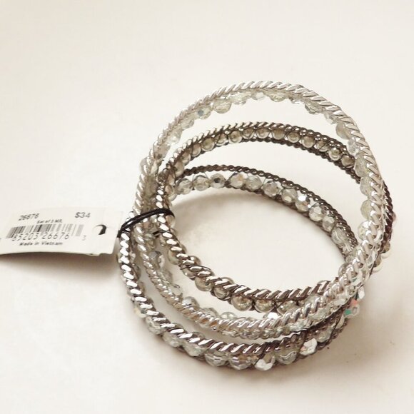 Cookie Lee Set of 3 Stackable Bangle Bracelets NWT Size M/L - Picture 4 of 9
